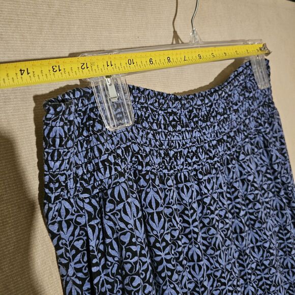 J. Jill Blue Floral Maxi Skirt Size Small Stretch Pockets Elastic Waist Soft - Picture 7 of 9